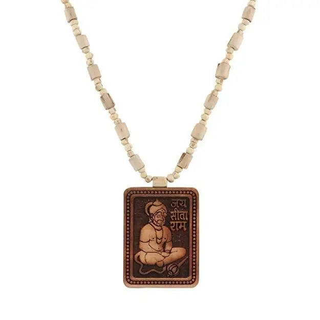 Original & Natural Wood Tulsi Kanthi Mala With Hanuman Ji Locket Pendant (Pack Of 2)